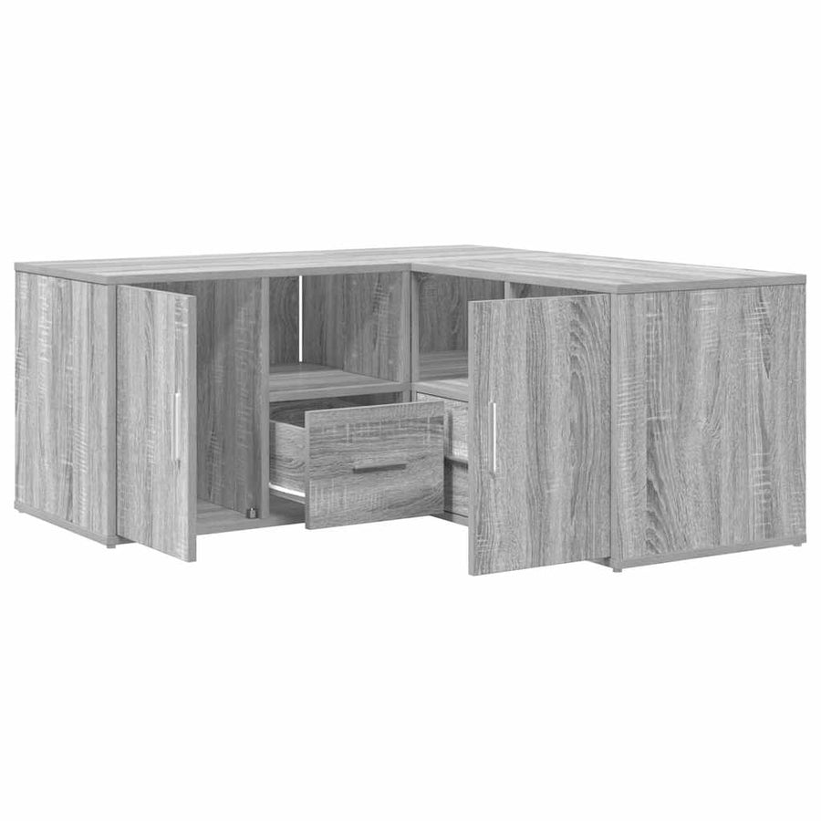 Hoekkast 160x40x45 cm bewerkt hout grijs sonoma eikenkleurig