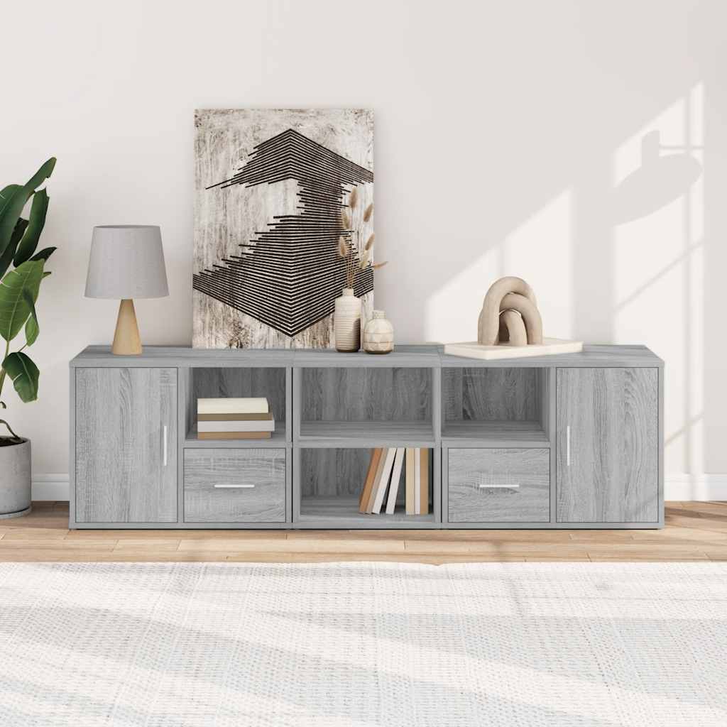 Hoekkast 160x40x45 cm bewerkt hout grijs sonoma eikenkleurig
