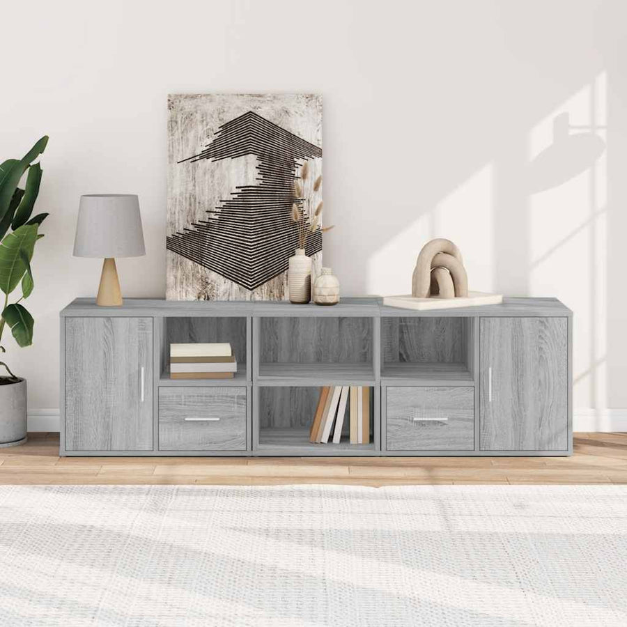 Hoekkast 160x40x45 cm bewerkt hout grijs sonoma eikenkleurig