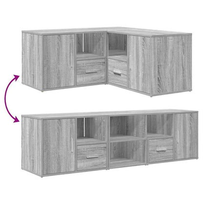 Hoekkast 160x40x45 cm bewerkt hout grijs sonoma eikenkleurig