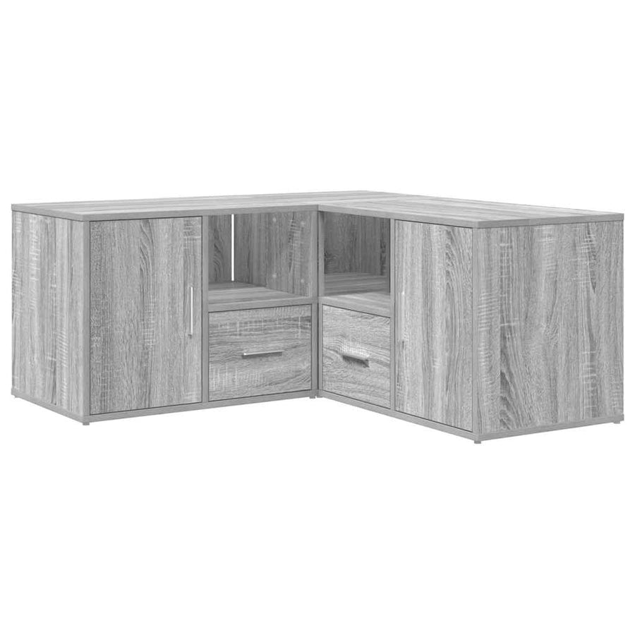 Hoekkast 160x40x45 cm bewerkt hout grijs sonoma eikenkleurig