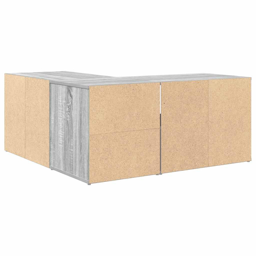 Hoekkast 160x40x45 cm bewerkt hout grijs sonoma eikenkleurig