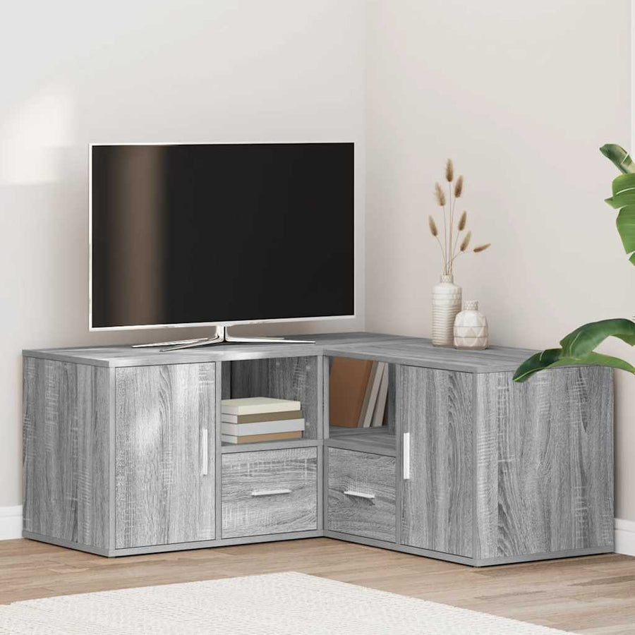 Hoekkast 160x40x45 cm bewerkt hout grijs sonoma eikenkleurig