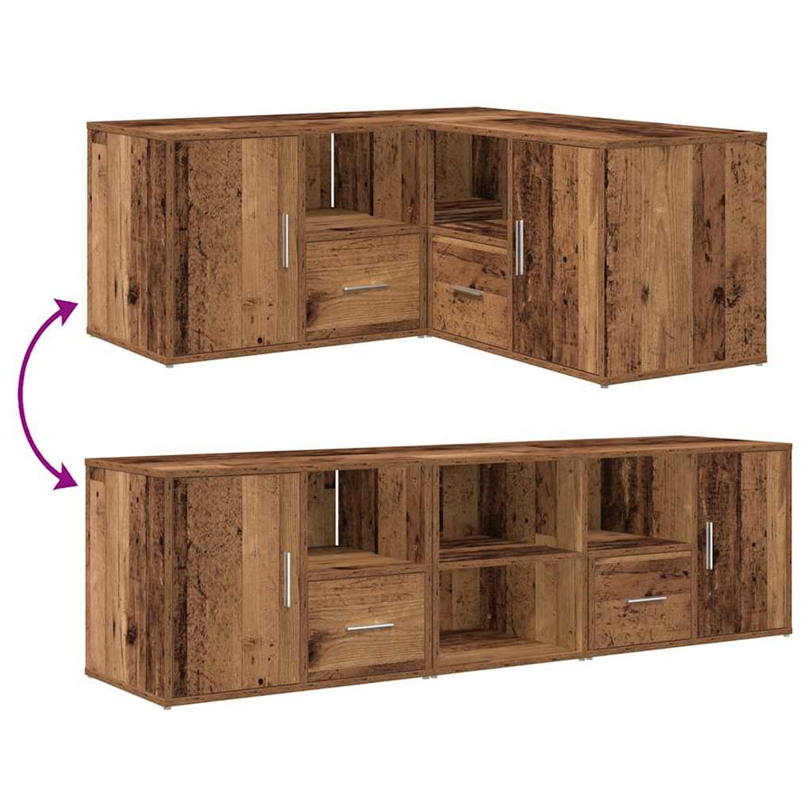 Hoekkast 160X40X45 Cm Bewerkt Hout Oud Hout