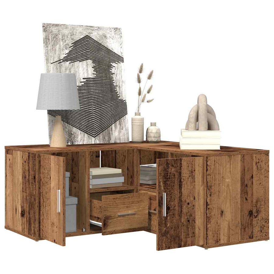 Hoekkast 160X40X45 Cm Bewerkt Hout Oud Hout