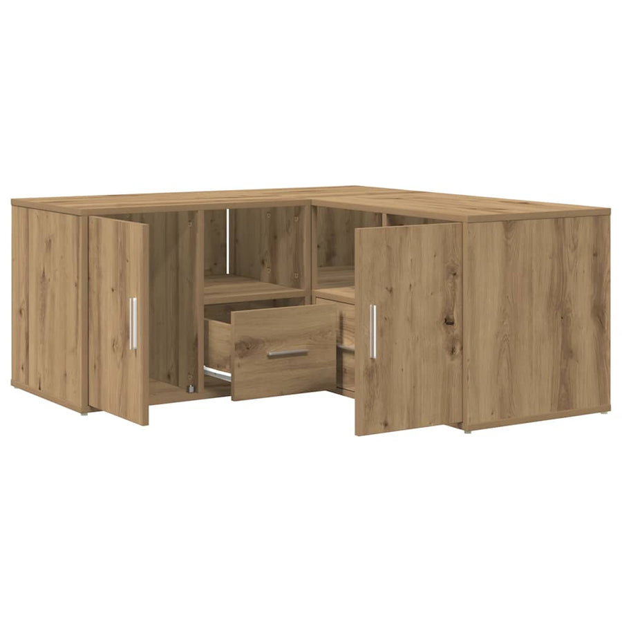 Hoekkast 160X40X45 Cm Bewerkt Hout Artisanaal Eiken