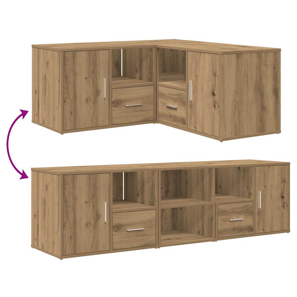 Hoekkast 160X40X45 Cm Bewerkt Hout Artisanaal Eiken
