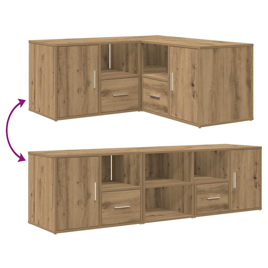 Hoekkast 160X40X45 Cm Bewerkt Hout Artisanaal Eiken