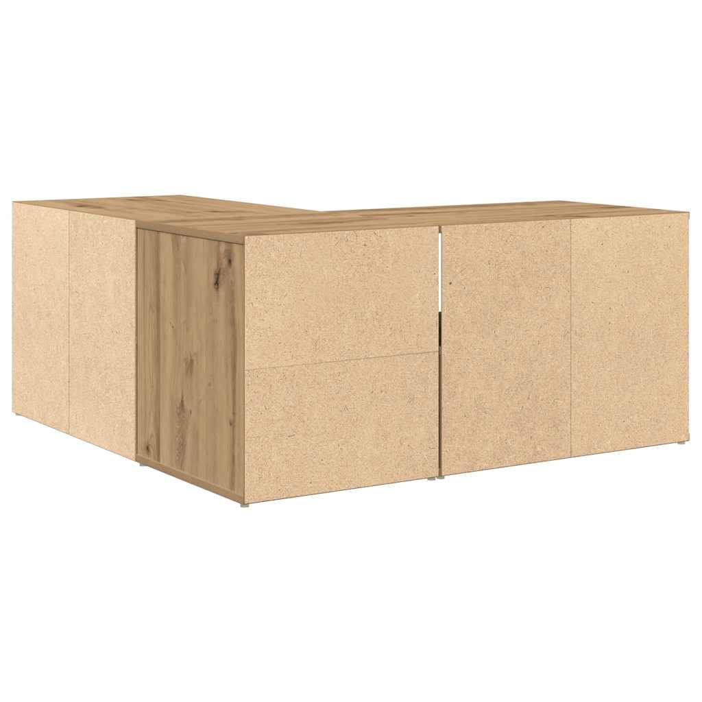 Hoekkast 160X40X45 Cm Bewerkt Hout Artisanaal Eiken