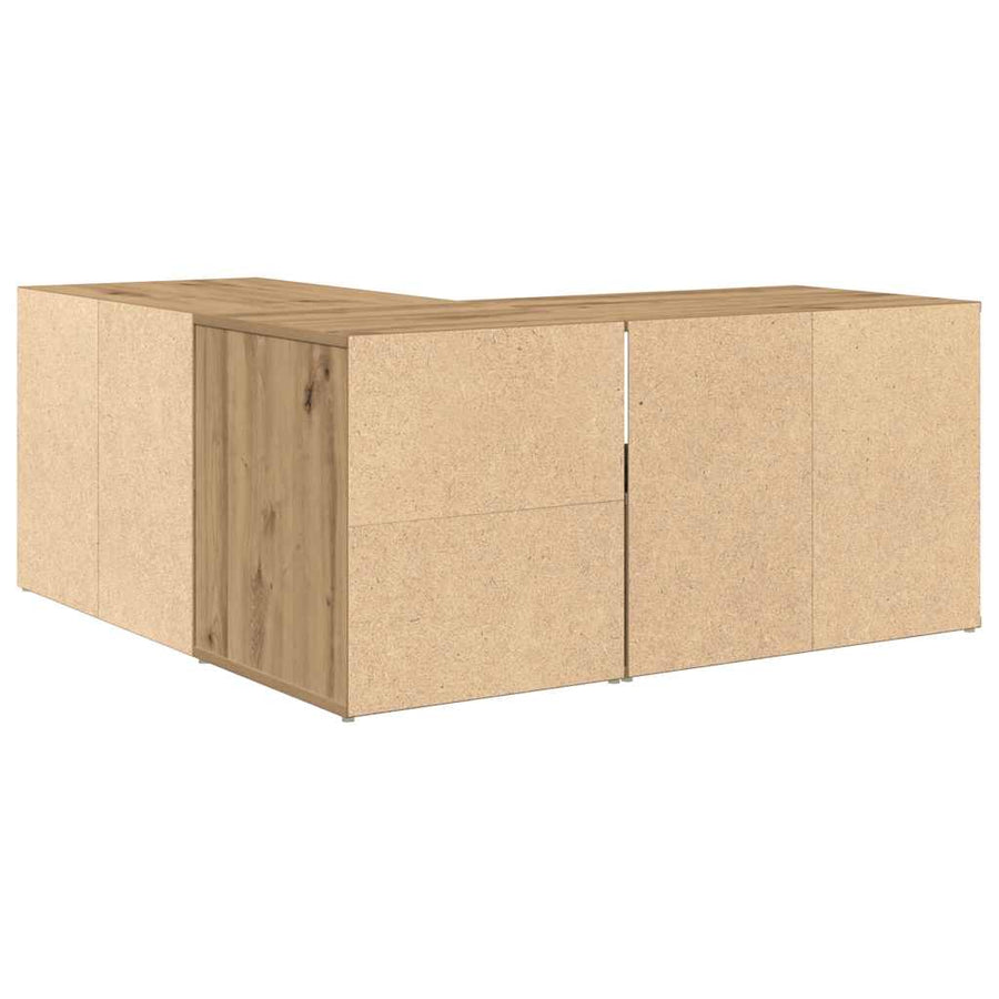 Hoekkast 160X40X45 Cm Bewerkt Hout Artisanaal Eiken