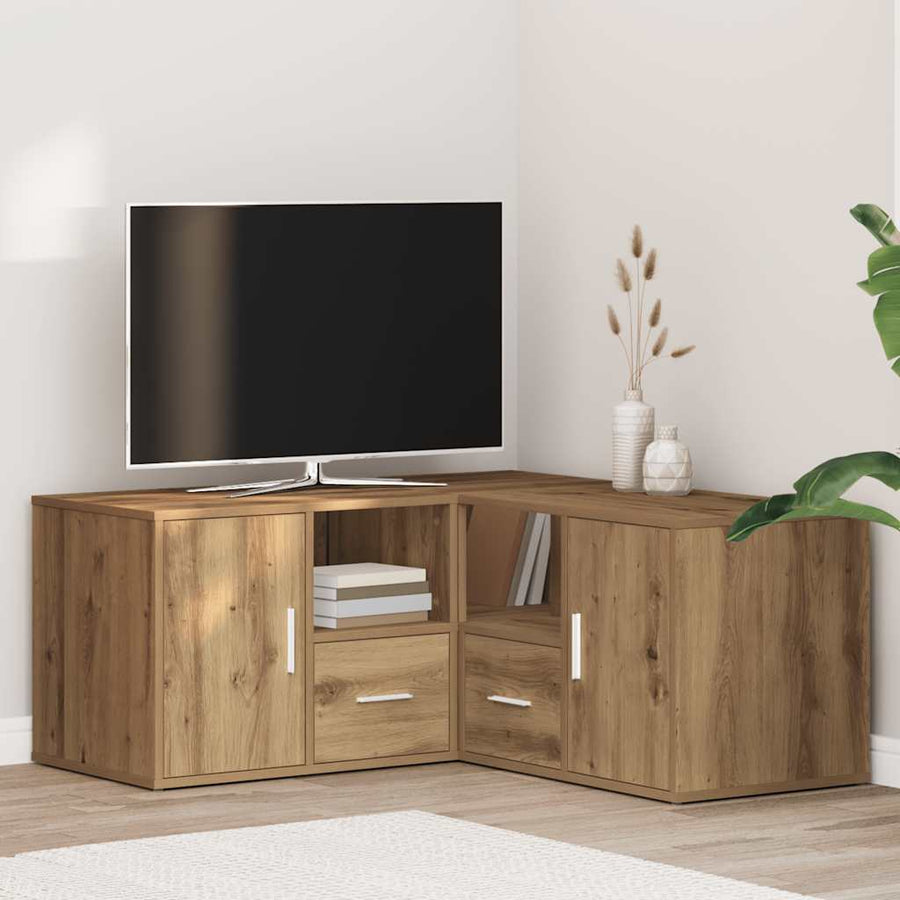 Hoekkast 160X40X45 Cm Bewerkt Hout Artisanaal Eiken