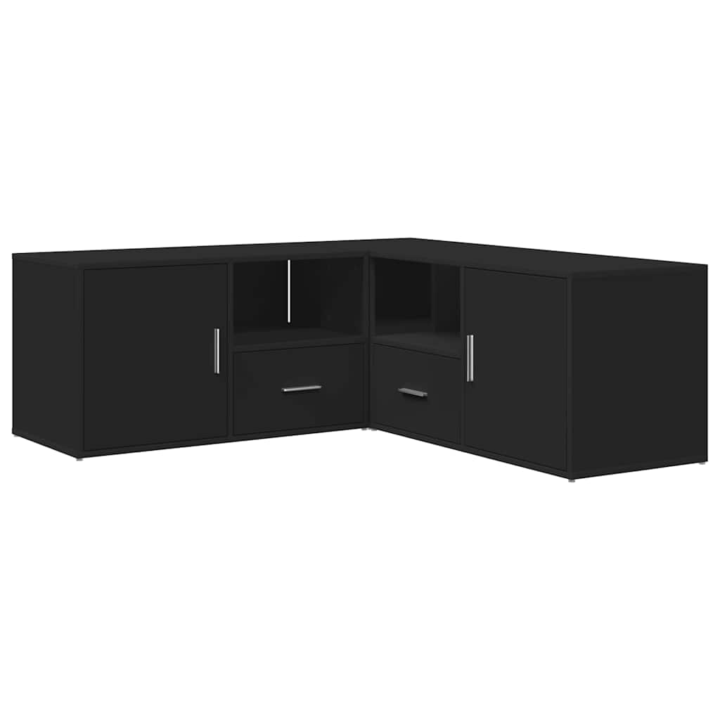 Hoekkast 200x40x45 cm bewerkt hout zwart