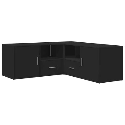 Hoekkast 200x40x45 cm bewerkt hout zwart