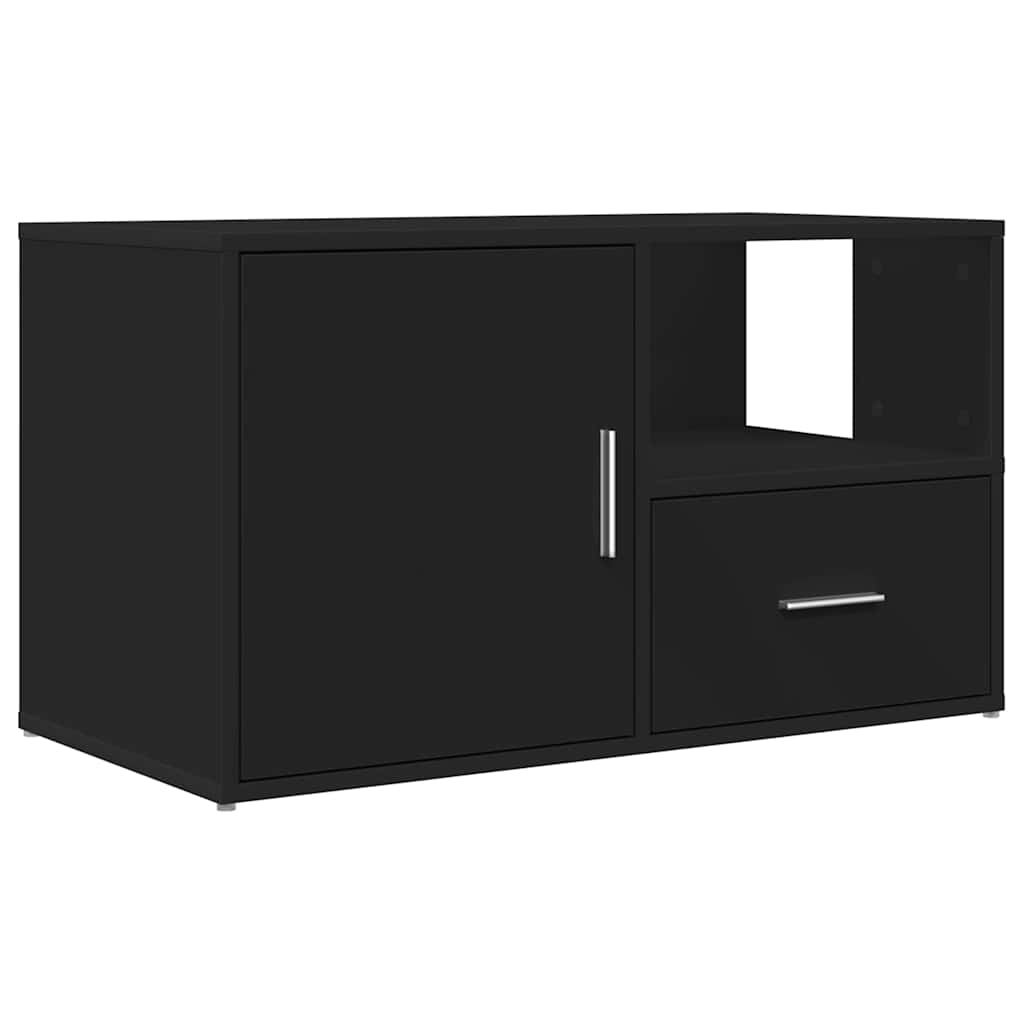 Hoekkast 200x40x45 cm bewerkt hout zwart