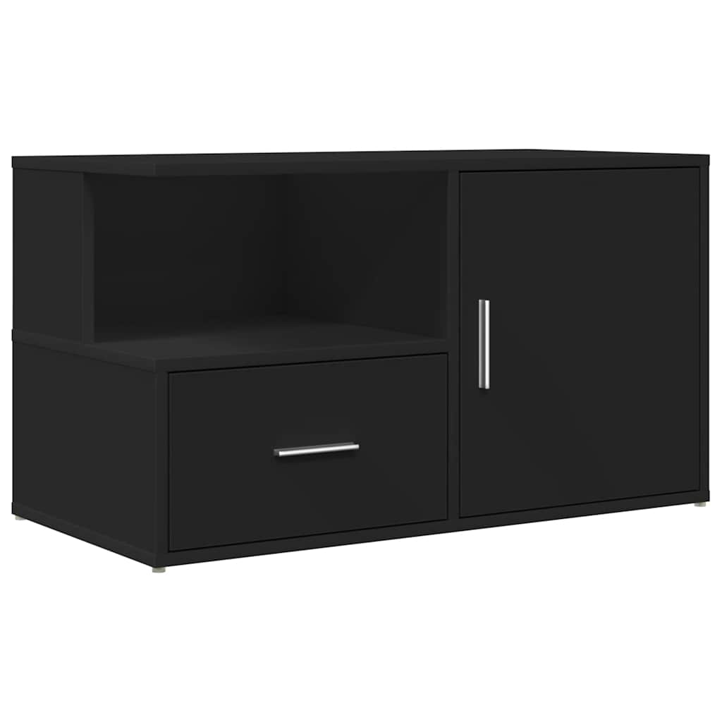 Hoekkast 200x40x45 cm bewerkt hout zwart