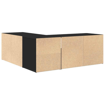Hoekkast 200x40x45 cm bewerkt hout zwart