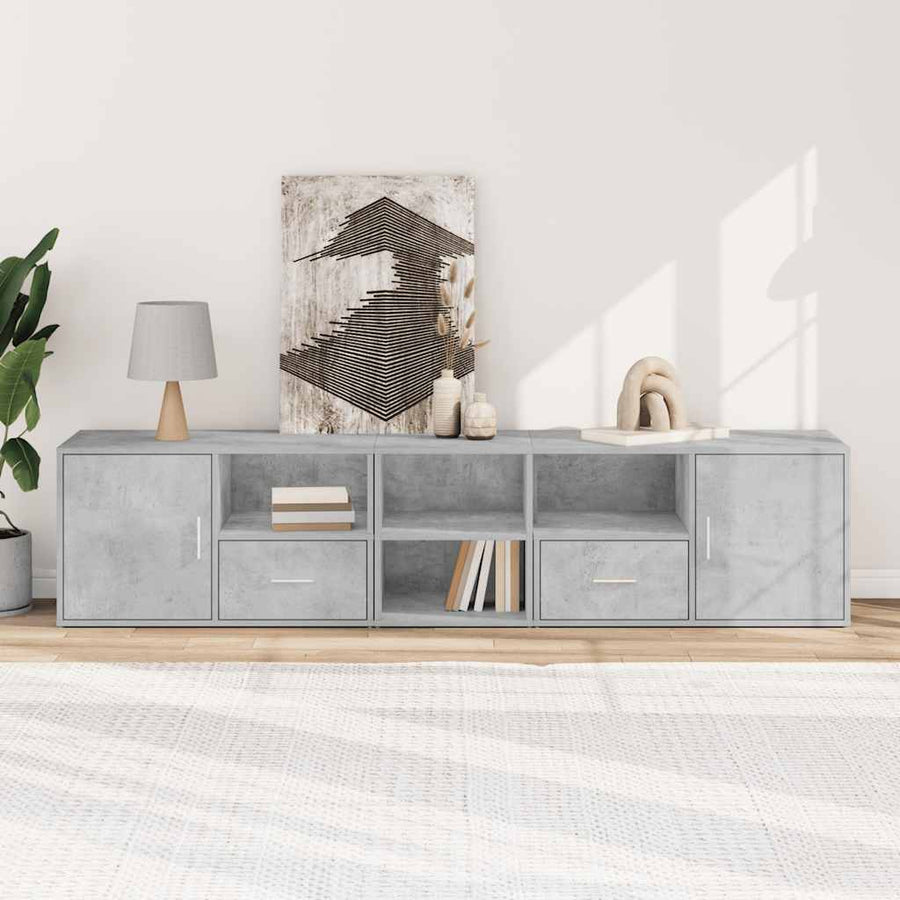 Hoekkast 200X40X45 Cm Bewerkt Hout Betongrijs