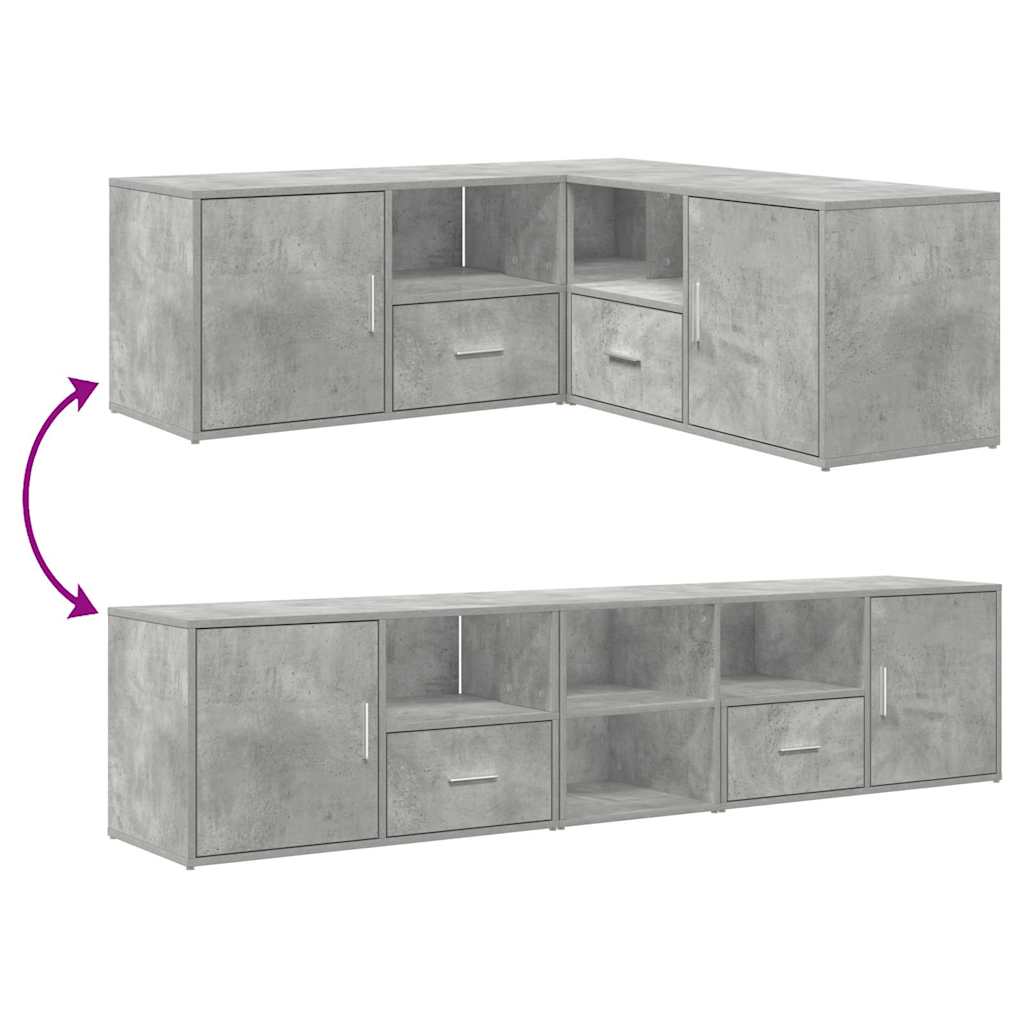 Hoekkast 200X40X45 Cm Bewerkt Hout Betongrijs