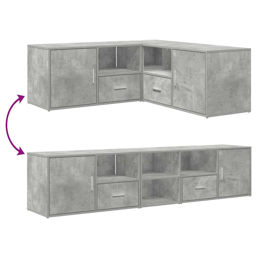 Hoekkast 200X40X45 Cm Bewerkt Hout Betongrijs
