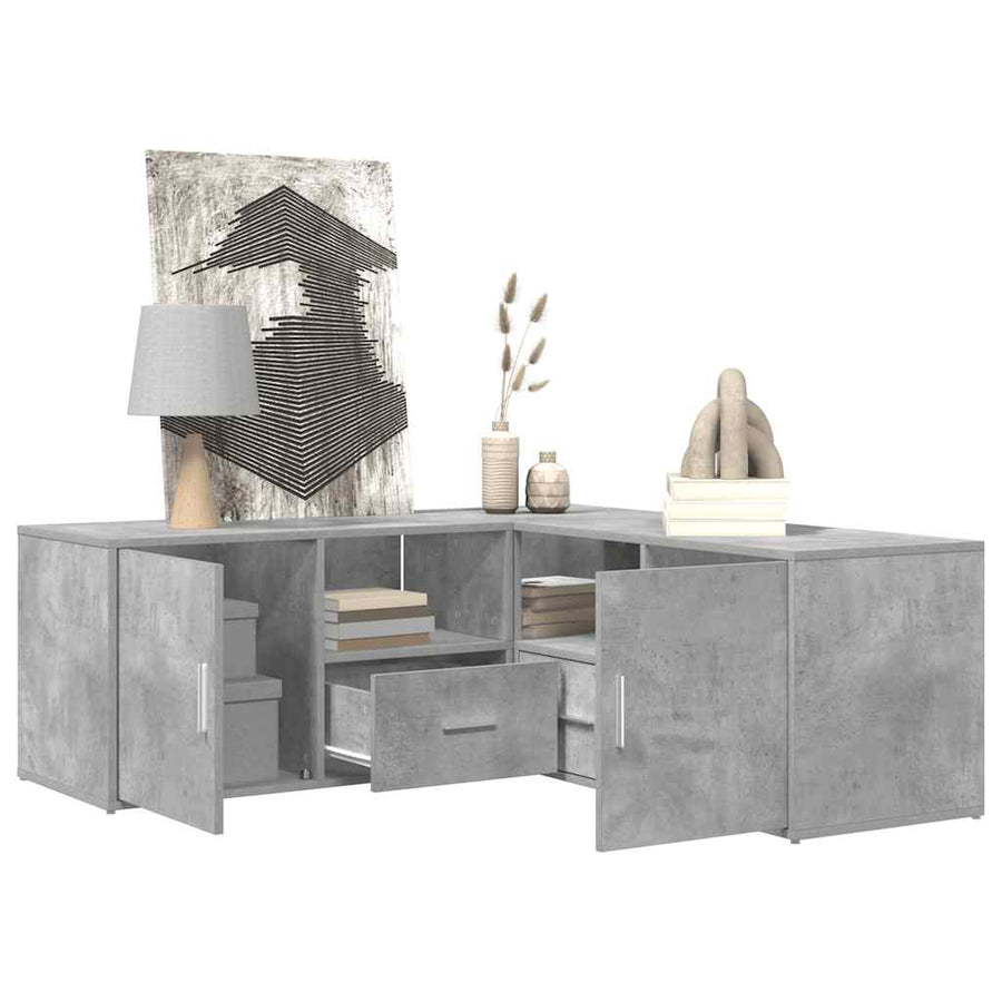 Hoekkast 200X40X45 Cm Bewerkt Hout Betongrijs
