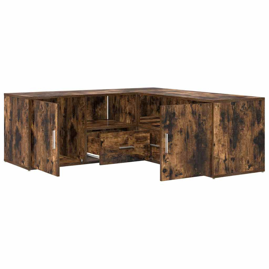 Hoekkast 200X40X45 Cm Bewerkt Hout Kleurig Gerookt eiken