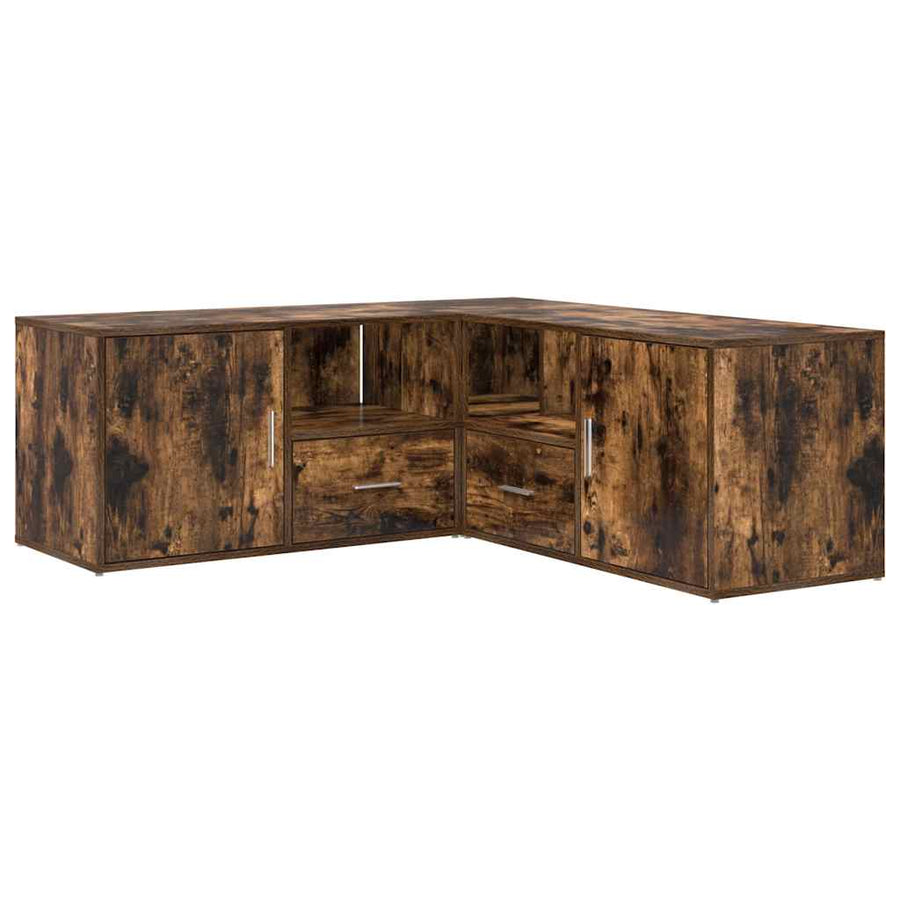 Hoekkast 200X40X45 Cm Bewerkt Hout Kleurig Gerookt eiken