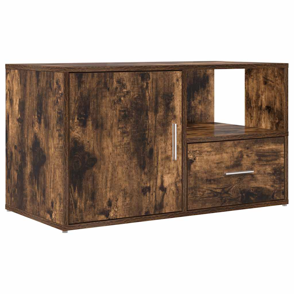 Hoekkast 200X40X45 Cm Bewerkt Hout Kleurig Gerookt eiken