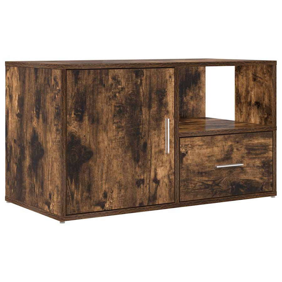 Hoekkast 200X40X45 Cm Bewerkt Hout Kleurig Gerookt eiken