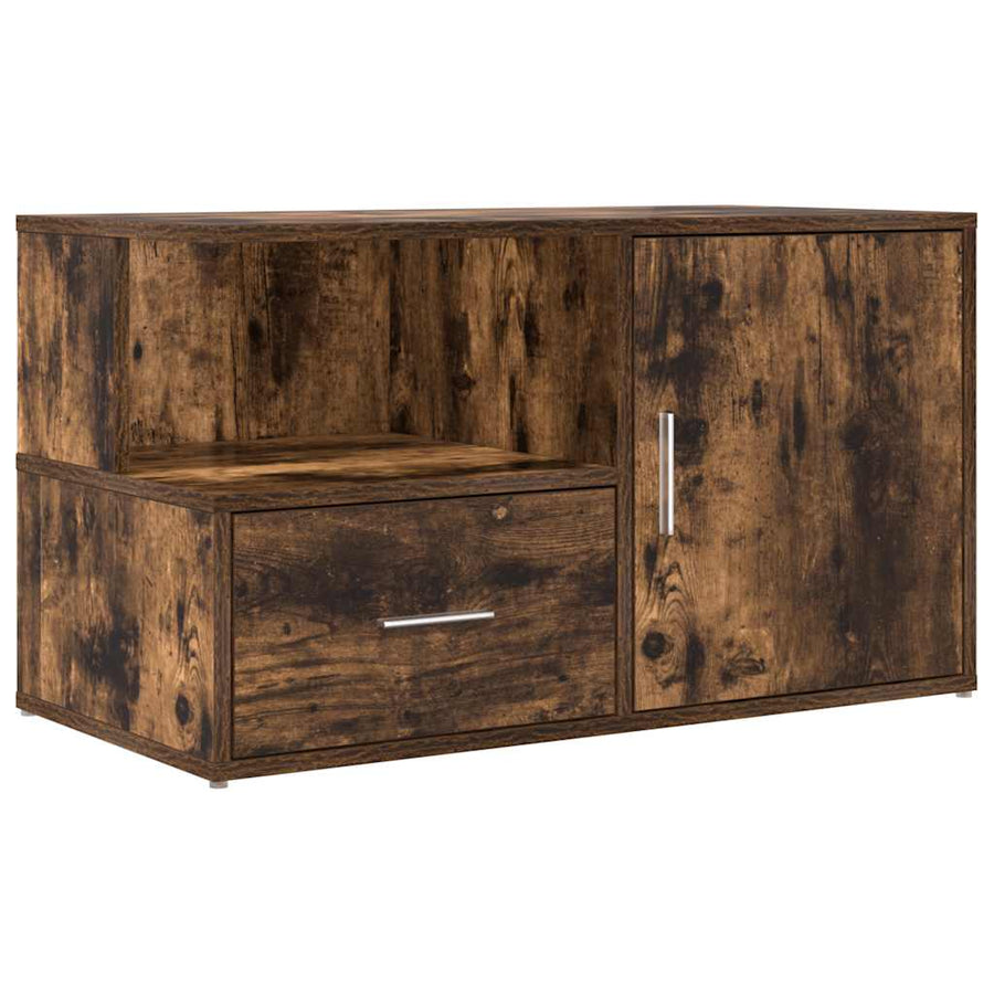 Hoekkast 200X40X45 Cm Bewerkt Hout Kleurig Gerookt eiken