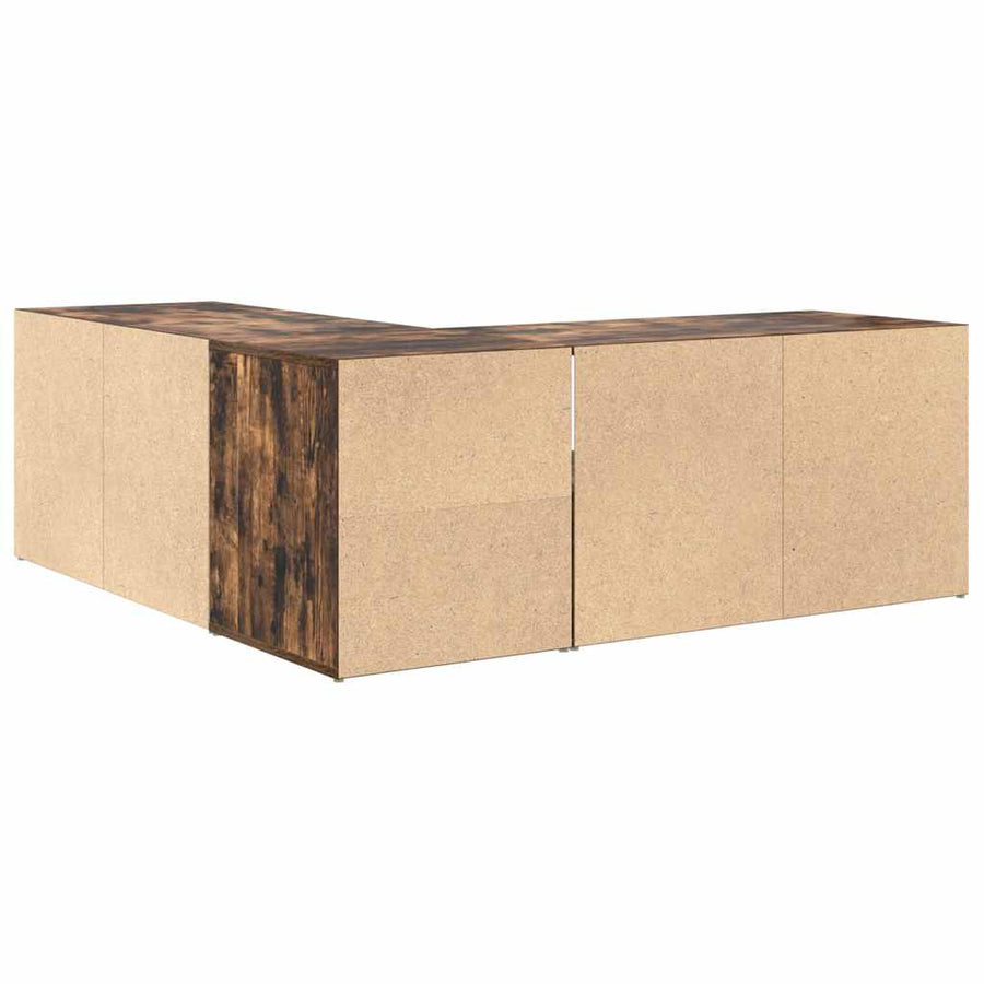 Hoekkast 200X40X45 Cm Bewerkt Hout Kleurig Gerookt eiken