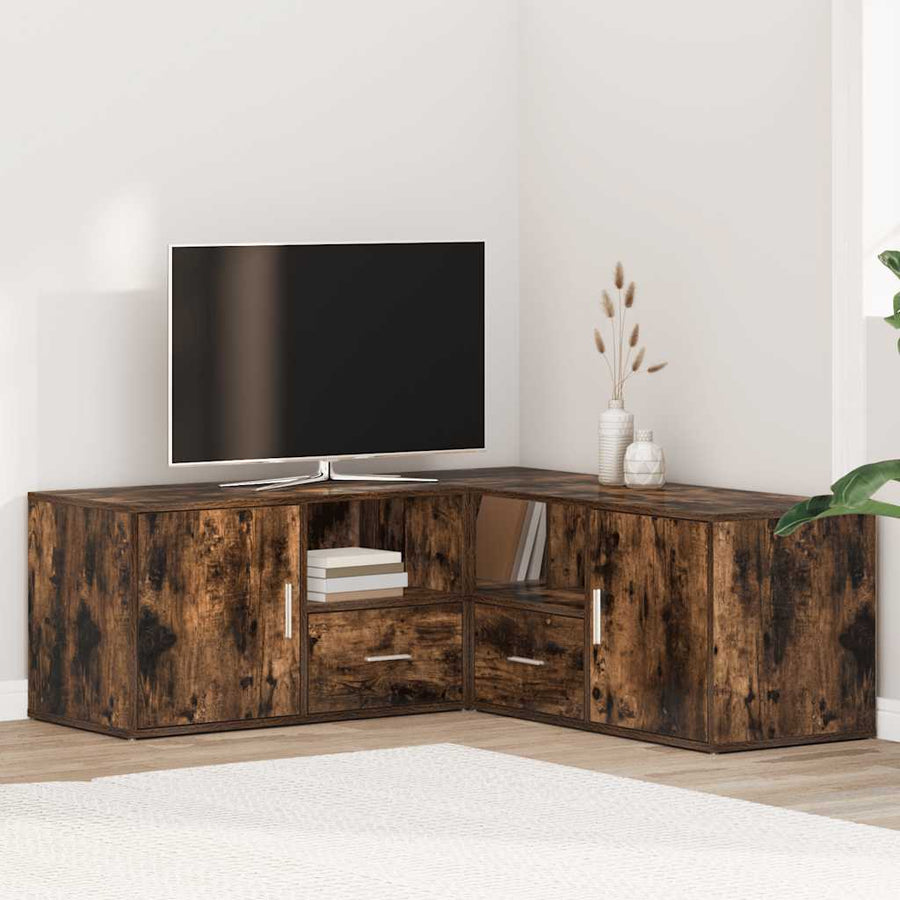 Hoekkast 200X40X45 Cm Bewerkt Hout Kleurig Gerookt eiken