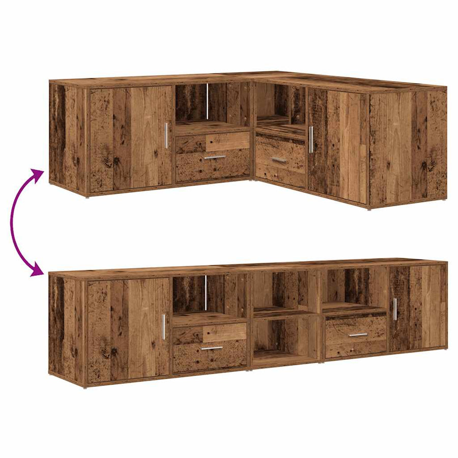 Hoekkast 200X40X45 Cm Bewerkt Hout Kleurig Oud hout