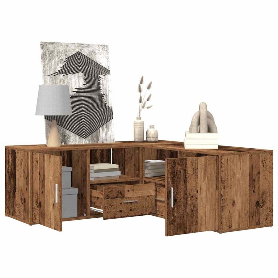 Hoekkast 200X40X45 Cm Bewerkt Hout Kleurig Oud hout