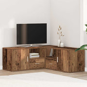 Hoekkast 200x40x45 cm bewerkt hout oud hout-look