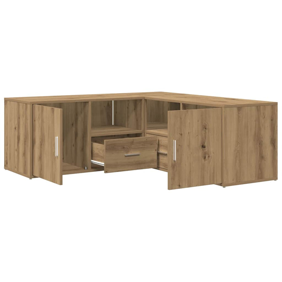 Hoekkast 200X40X45 Cm Bewerkt Hout Artisanaal Kleurig Eiken