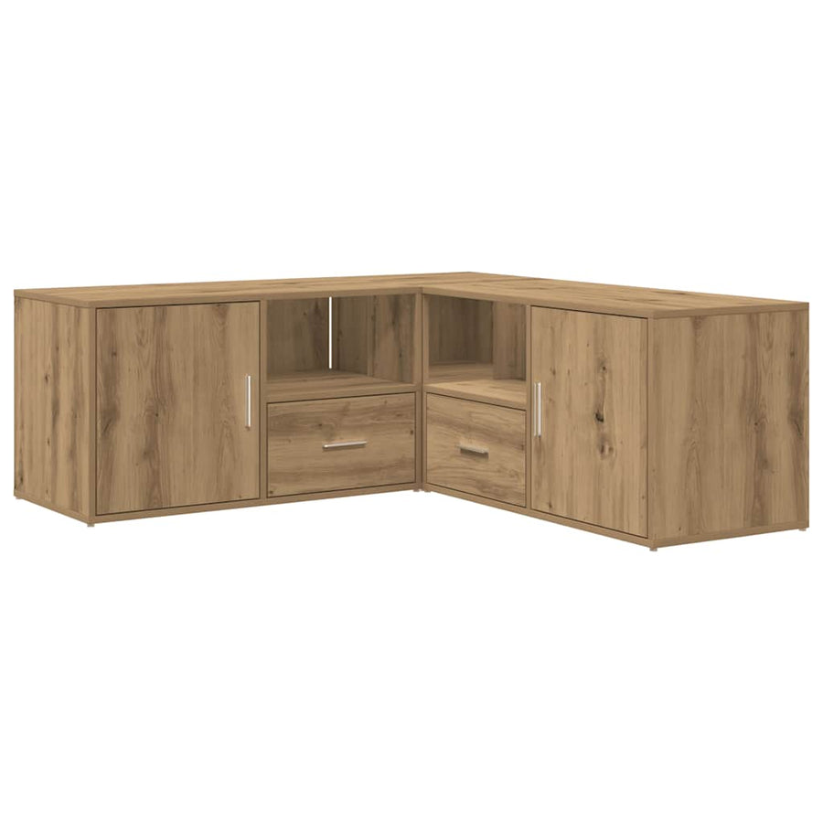 Hoekkast 200X40X45 Cm Bewerkt Hout Artisanaal Kleurig Eiken