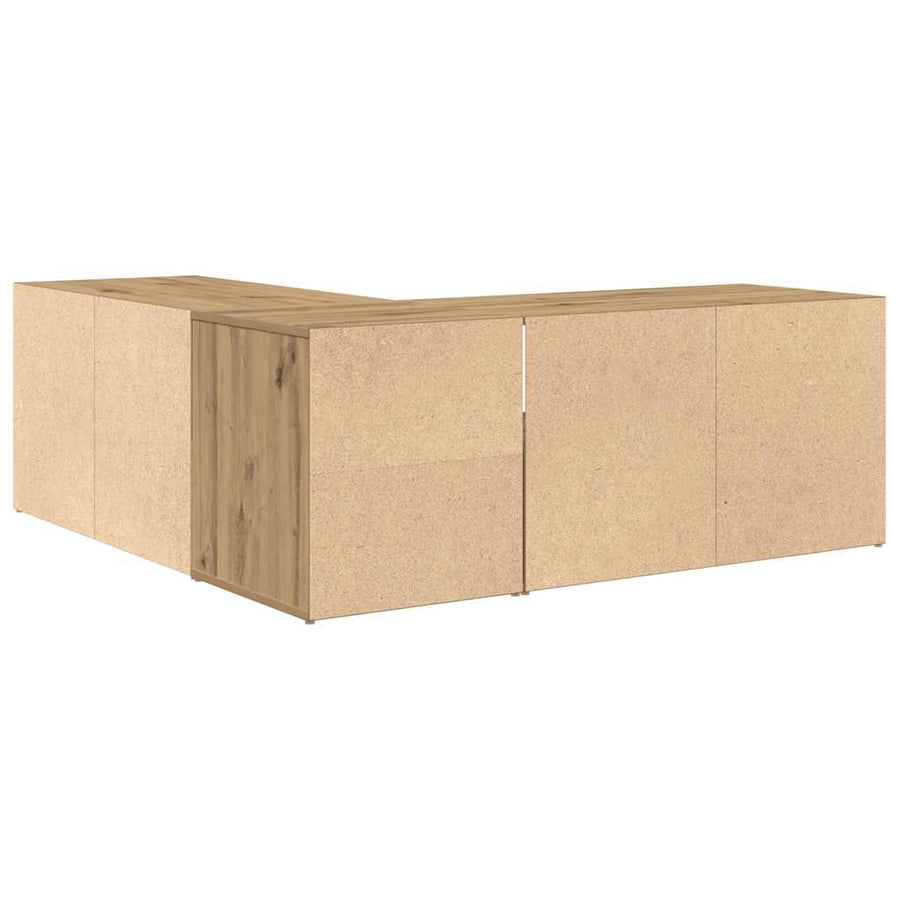 Hoekkast 200X40X45 Cm Bewerkt Hout Artisanaal Kleurig Eiken