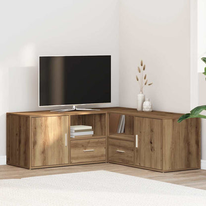 Hoekkast 200X40X45 Cm Bewerkt Hout Artisanaal Kleurig Eiken