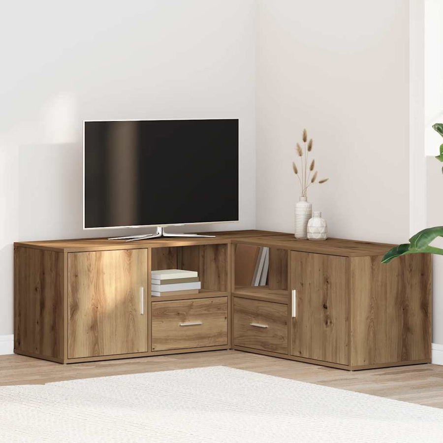 Hoekkast 200X40X45 Cm Bewerkt Hout Artisanaal Kleurig Eiken