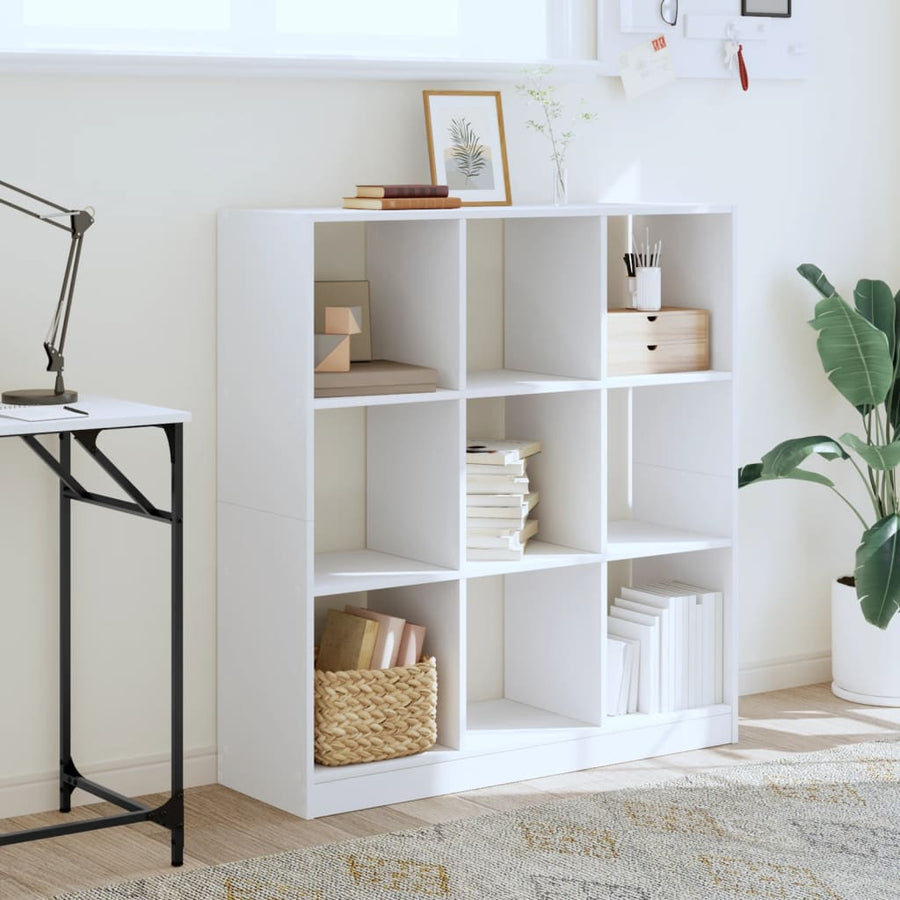 Boekenkast 102x32x108 cm bewerkt hout wit