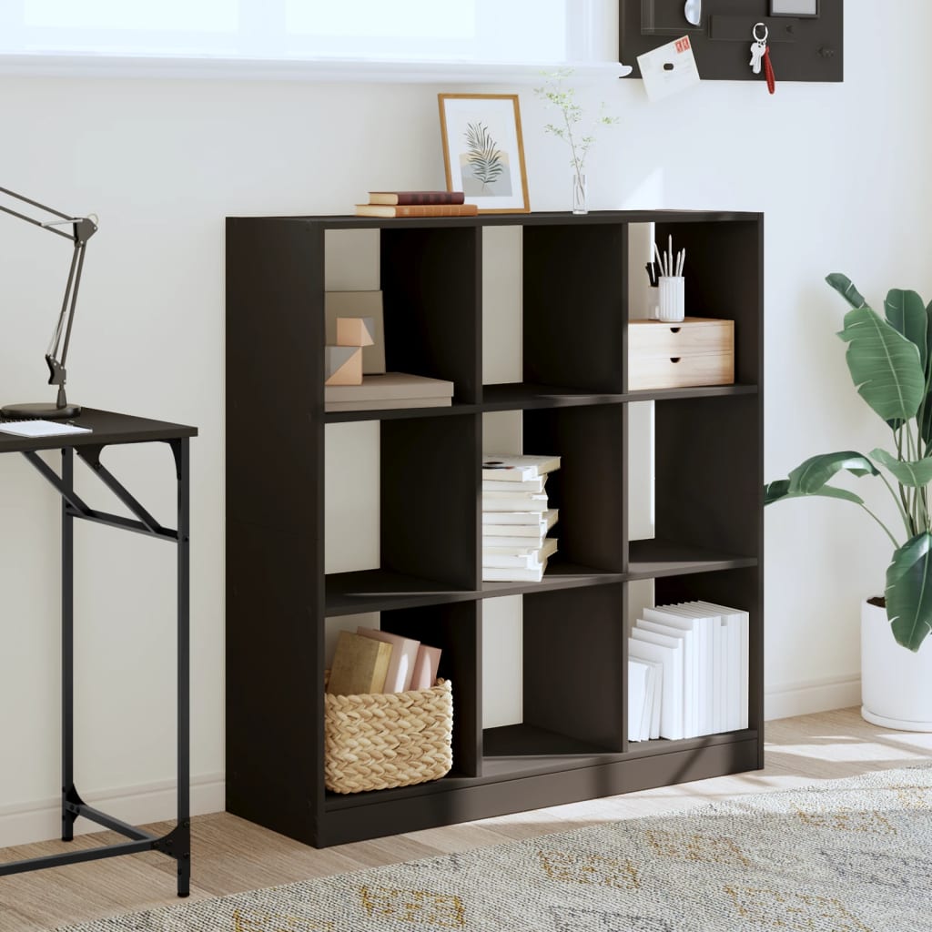 Boekenkast 102x32x108 cm bewerkt hout zwart