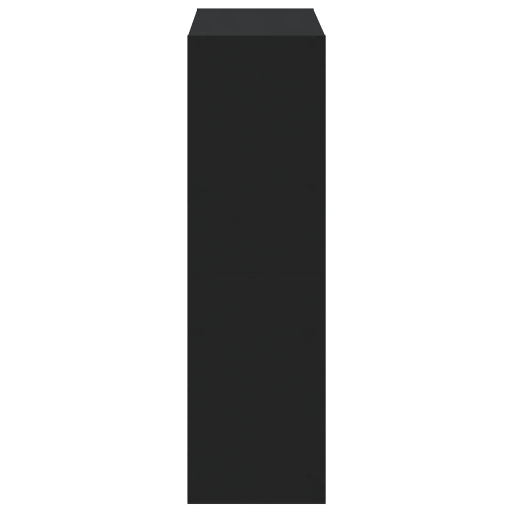 Boekenkast 102x32x108 cm bewerkt hout zwart