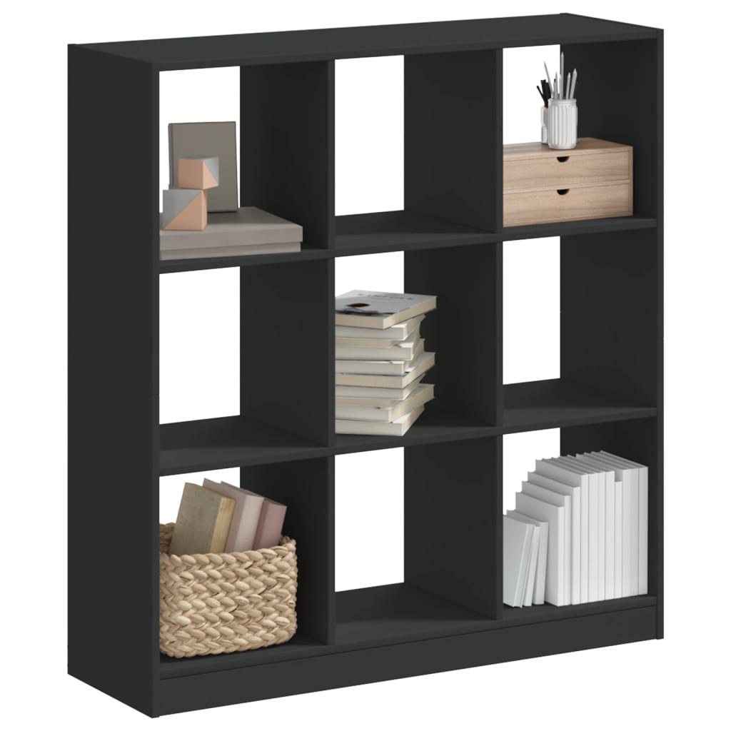 Boekenkast 102x32x108 cm bewerkt hout zwart