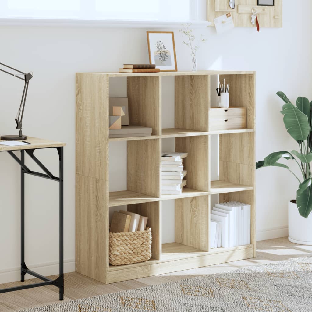 Boekenkast 102x32x108 cm bewerkt hout sonoma eikenkleurig