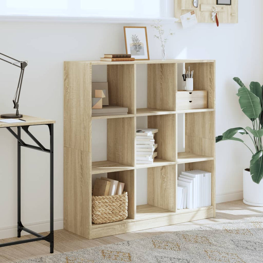 Boekenkast 102x32x108 cm bewerkt hout sonoma eikenkleurig