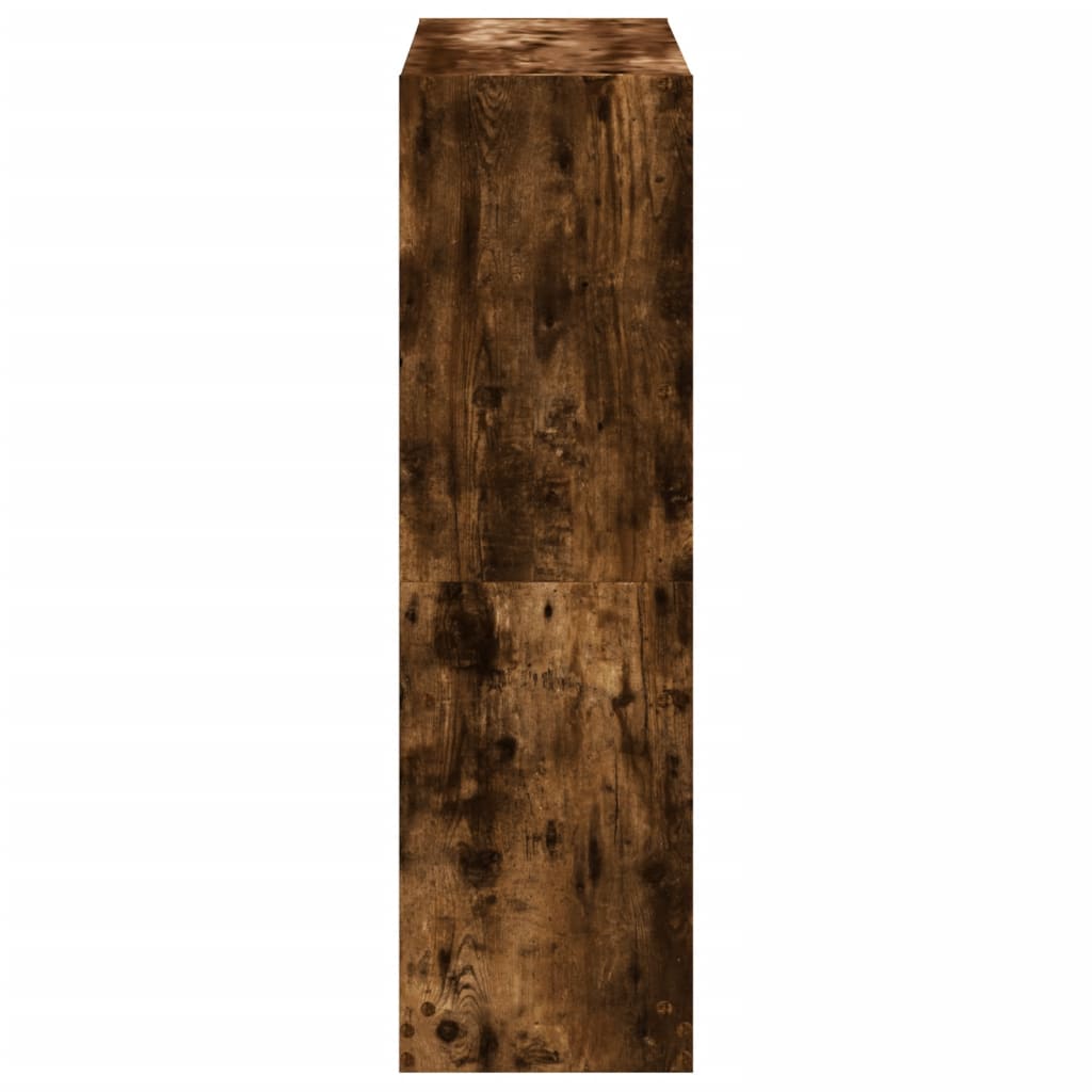 Boekenkast 102x32x108 cm bewerkt hout gerookt eikenkleurig