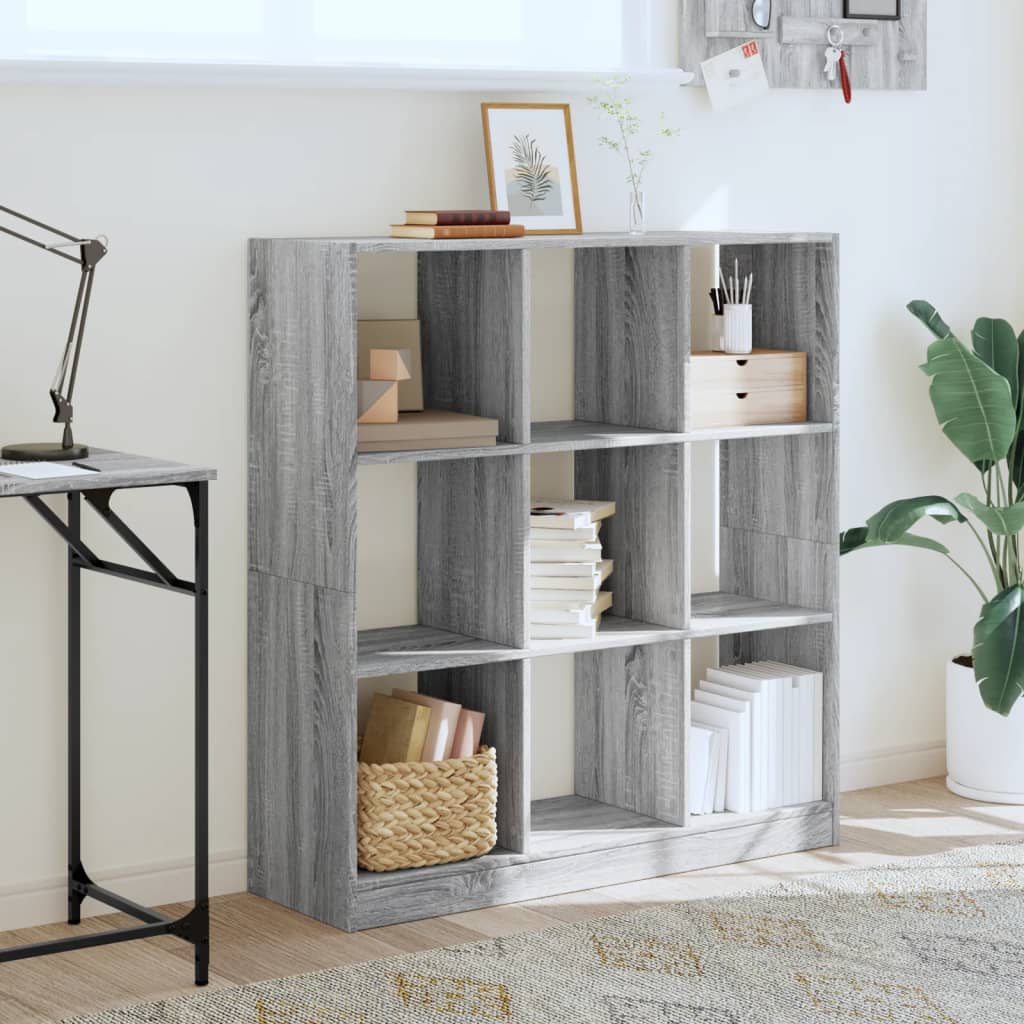 Boekenkast 102x32x108 cm bewerkt hout grijs sonoma eikenkleurig