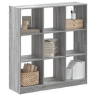 Boekenkast 102x32x108 cm bewerkt hout grijs sonoma