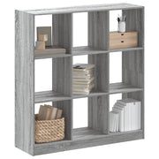 Boekenkast 102x32x108 cm bewerkt hout grijs sonoma