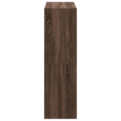 Boekenkast 102x32x108 cm bewerkt hout bruin eikenkleurig